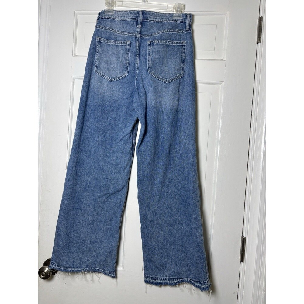 GAP Women’s High Rise Wide-Leg Light Wash Blue Denim Jeans, 5-Pocket 4/29R - Picture 4 of 7